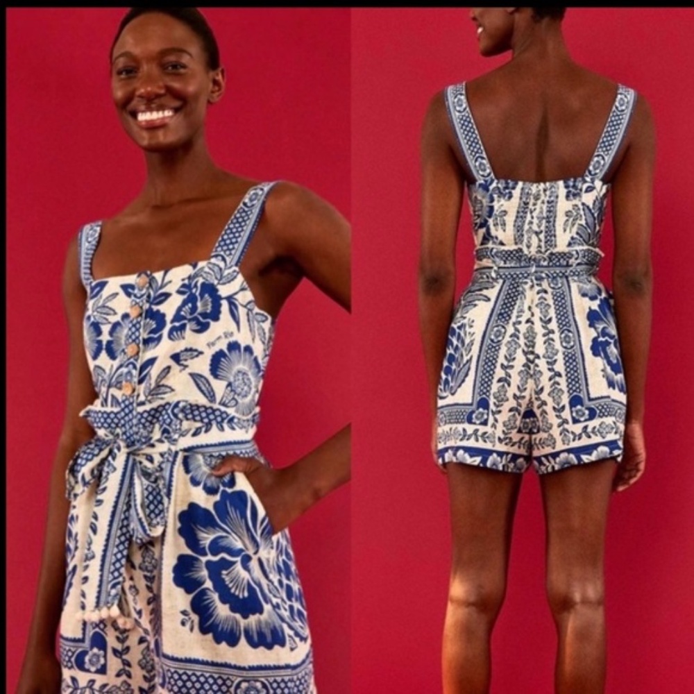 NEW Farm Rio Blue Pineapple Garden Romper (S)